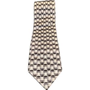 Facets Gray Black Silver Men’s Tie Necktie Geometric Pattern Silk‎